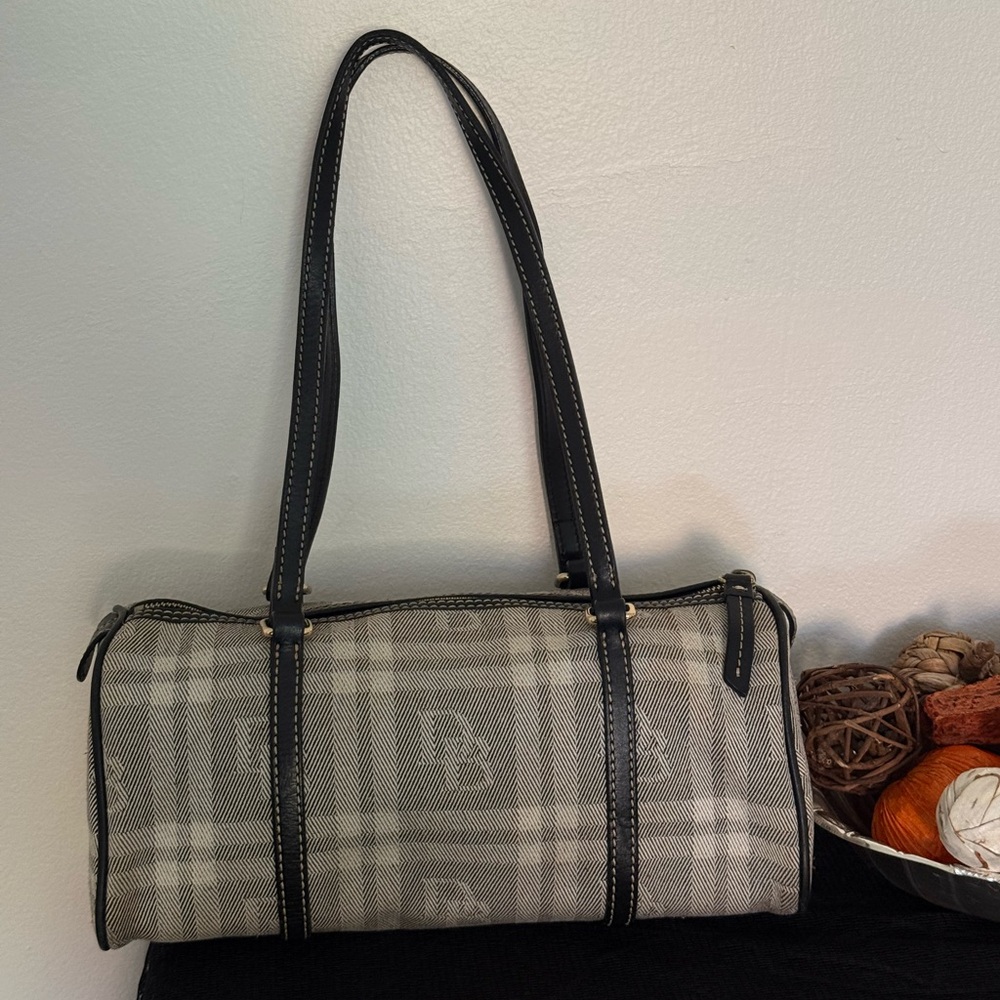 Dooney & Bourke Black and Gray Plaid Shoulder Bag
